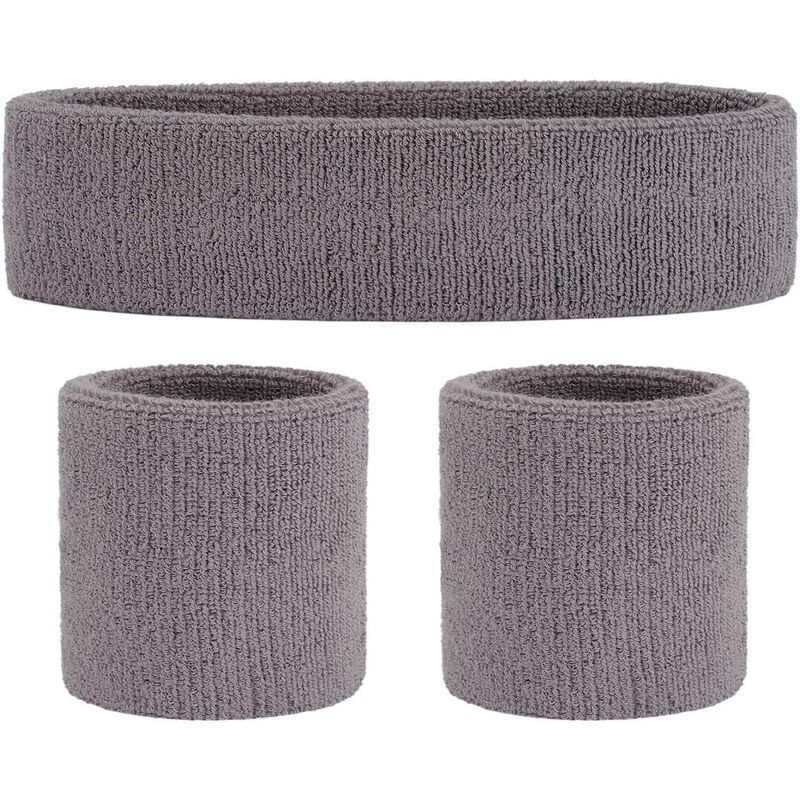 1 par de brazaletes deportivos para mujeres y hombres, brazalete de algodón suave, brazalete que absorbe el sudor, gris
1 par de brazaletes deportivos para mujeres y hombres, brazalete de algodón suave, brazalete que absorbe el sudor, gris