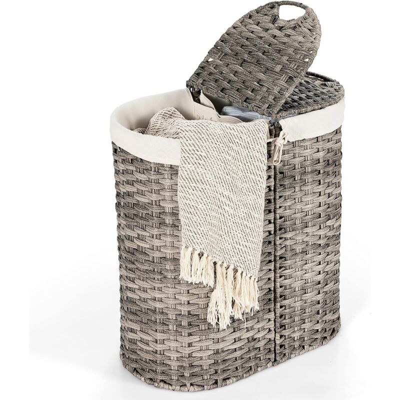 110 L Cesto de Ropa Sucia con Tapa Cesto de Lavandería con 2 Compartimentos Caja para Juguete Ropa Almacenamiento para Sala de estar, Baño,Dormitorio
110 L Cesto de Ropa Sucia con Tapa Cesto de Lavandería con 2 Compartimentos Caja para Juguete Ropa Almacenamiento para Sala de estar, Baño,Dormitorio