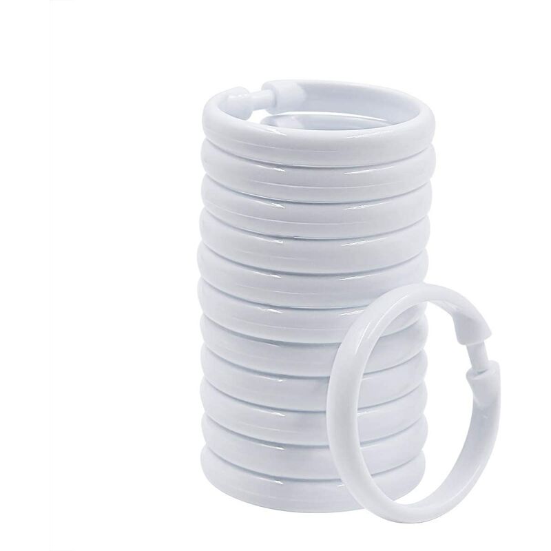 12 Uds., Anillos para cortina de ducha, cortinas de plástico, anillos tóricos, gancho que se desliza fácilmente en círculo blanco, barra de ducha
12 Uds., Anillos para cortina de ducha, cortinas de plástico, anillos tóricos, gancho que se desliza fácilmente en círculo blanco, barra de ducha