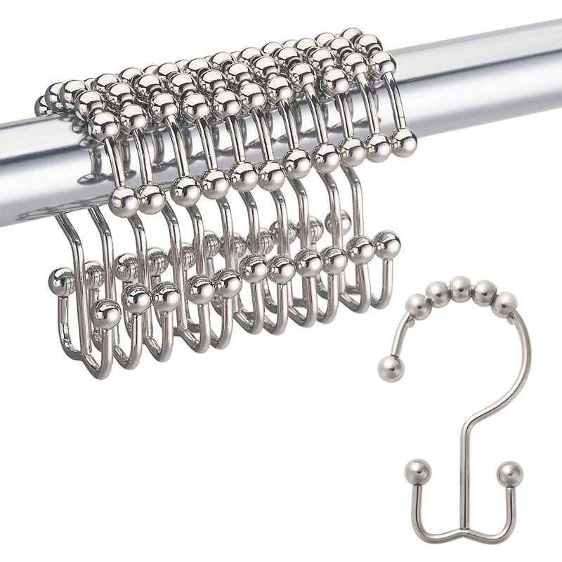 12pcs Ganchos para cortina de ducha Anillos para cortinas de ducha resistentes al óxido Rodillos deslizantes dobles de metal Ganchos para ducha de
12pcs Ganchos para cortina de ducha Anillos para cortinas de ducha resistentes al óxido Rodillos deslizantes dobles de metal Ganchos para ducha de