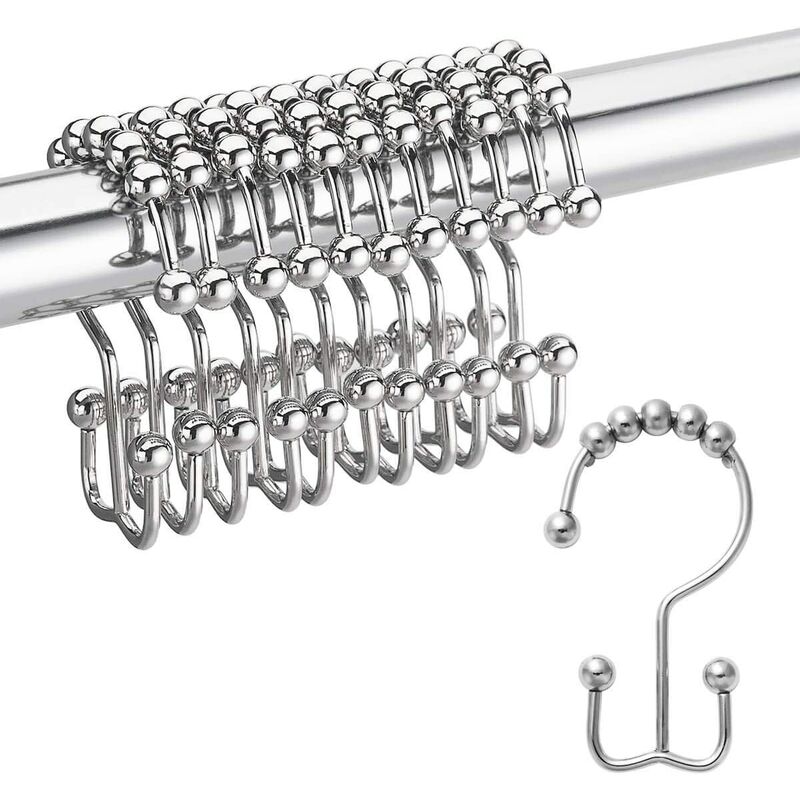 12pcs Ganchos para cortina de ducha Anillos para cortinas de ducha resistentes al óxido Rodillos deslizantes dobles de metal Ganchos para ducha de
12pcs Ganchos para cortina de ducha Anillos para cortinas de ducha resistentes al óxido Rodillos deslizantes dobles de metal Ganchos para ducha de