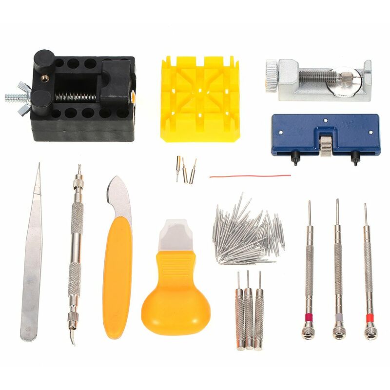 147PCS Kit de reparacion de relojes Juego de herramientas de barra de resorte profesional Correa de reloj Removedor de eslabones Abridor trasero con
147PCS Kit de reparacion de relojes Juego de herramientas de barra de resorte profesional Correa de reloj Removedor de eslabones Abridor trasero con
