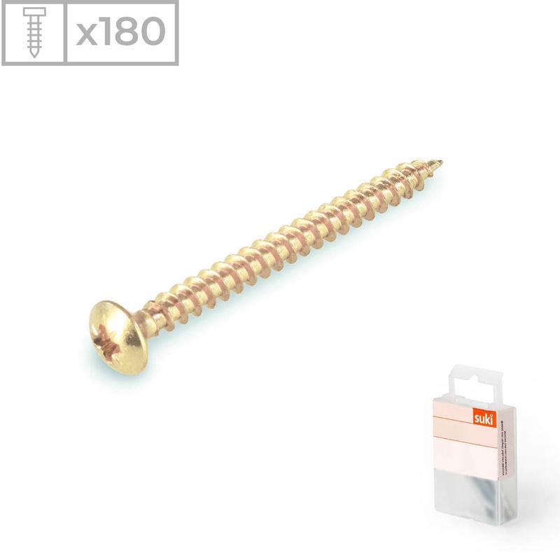 180 Tornillos para madera con gota de sebo fabricados en acero zincado, medidas 3,5x20mm
180 Tornillos para madera con gota de sebo fabricados en acero zincado, medidas 3,5x20mm