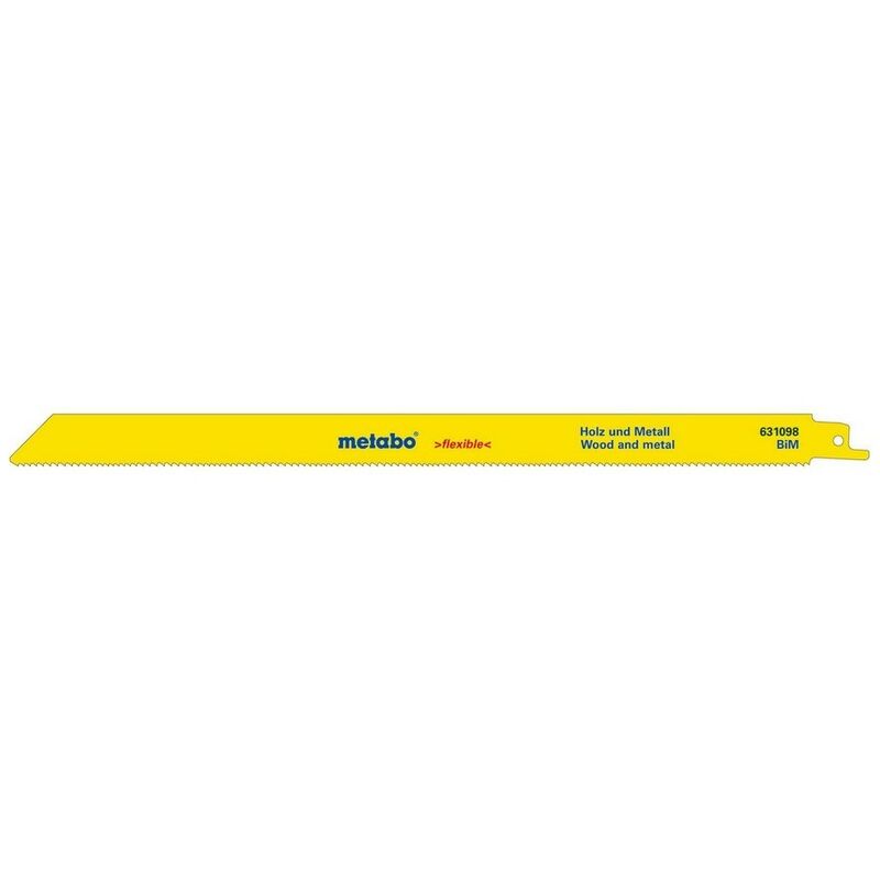 Metabo - 631098000 Blister de 2 hojas de sierra de sable Madera chapas Triscado Fresado BiM 300x0,9 mm
Metabo - 631098000 Blister de 2 hojas de sierra de sable Madera chapas Triscado Fresado BiM 300x0,9 mm