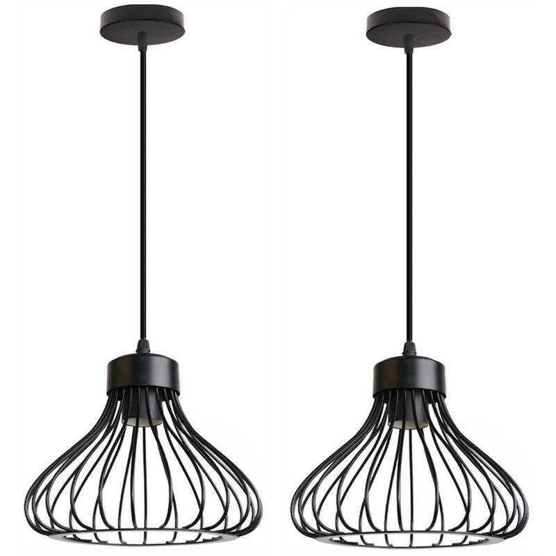 Wottes - 2 pcs lámpara colgantes E27 ajustable industrial retro, decoración interior creativa moderna restaurante dormitorio bar - Negro
Wottes - 2 pcs lámpara colgantes E27 ajustable industrial retro, decoración interior creativa moderna restaurante dormitorio bar - Negro