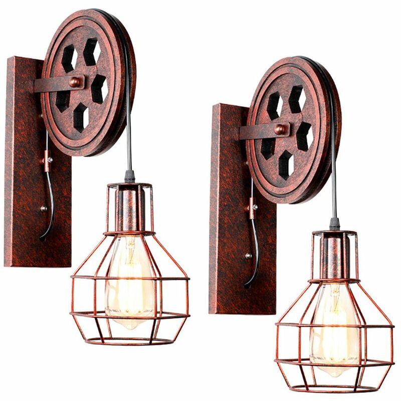 Stoex - 2 Piezas Lámpara de Pared Antigua Retro Aplique de Pared Polea Apliques de Pared Creativa Lámpara de Pared Industrial Vintage E27
Stoex - 2 Piezas Lámpara de Pared Antigua Retro Aplique de Pared Polea Apliques de Pared Creativa Lámpara de Pared Industrial Vintage E27