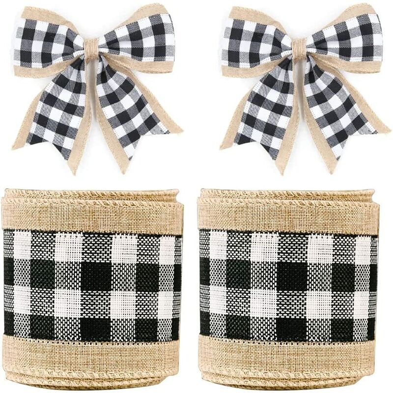 2 rollos de cintas de borde de alambre a cuadros de búfalo navideño, rollos de cinta de cuadros de guinga de envoltura natural con borde a cuadros
2 rollos de cintas de borde de alambre a cuadros de búfalo navideño, rollos de cinta de cuadros de guinga de envoltura natural con borde a cuadros