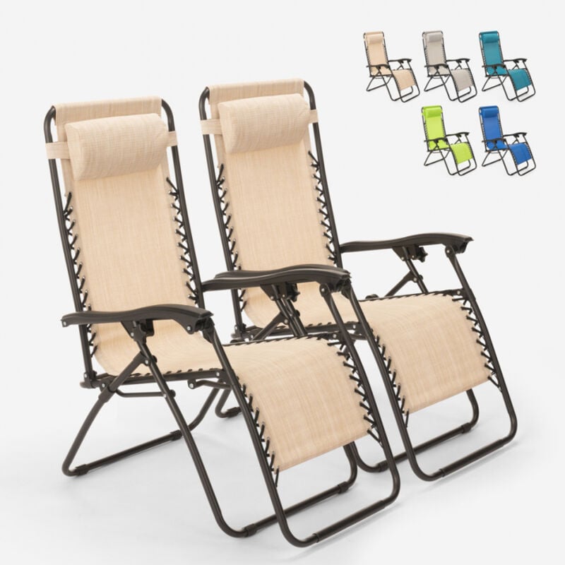 2 sillas de playa tumbona hamaca plegables de jardín de varias posiciones Emily Zero Gravity | Beige
2 sillas de playa tumbona hamaca plegables de jardín de varias posiciones Emily Zero Gravity | Beige