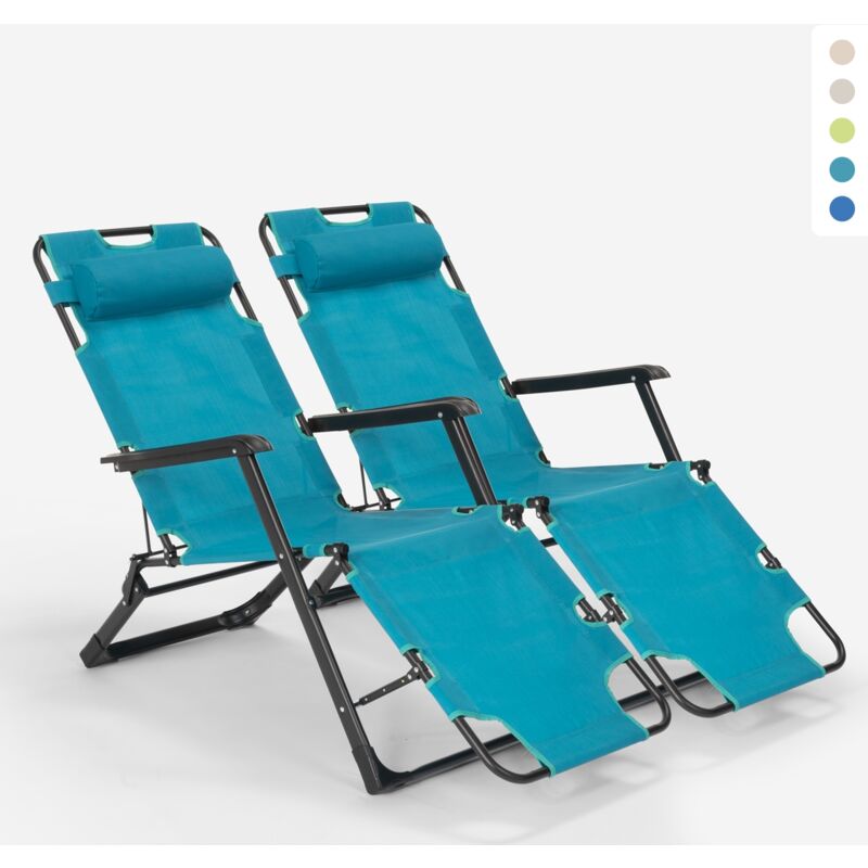 2 sillas de playa tumbona hamaca plegables de jardín multiposición Zero Gravity | Azul
2 sillas de playa tumbona hamaca plegables de jardín multiposición Zero Gravity | Azul