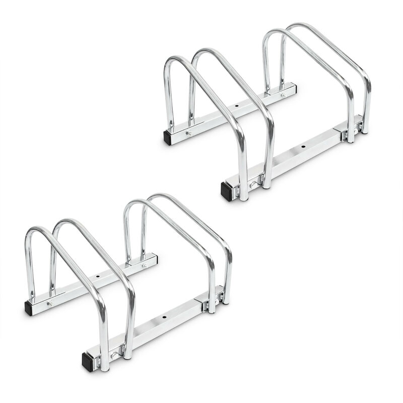 Relaxdays - 2 Soportes Bicicletas Suelo o Pared, Portabicicletas para 2 bicis c/u, Acero Cromado, Exterior, 26x40x32 cm, Plateado
Relaxdays - 2 Soportes Bicicletas Suelo o Pared, Portabicicletas para 2 bicis c/u, Acero Cromado, Exterior, 26x40x32 cm, Plateado