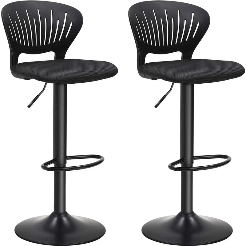Songmics - 2 x Taburetes de Bar, Altura Ajustable, Respaldo en Forma de Corona, Asiento Acolchado, Reposapiés, Tejido de Malla Transpirable, 
Songmics - 2 x Taburetes de Bar, Altura Ajustable, Respaldo en Forma de Corona, Asiento Acolchado, Reposapiés, Tejido de Malla Transpirable,