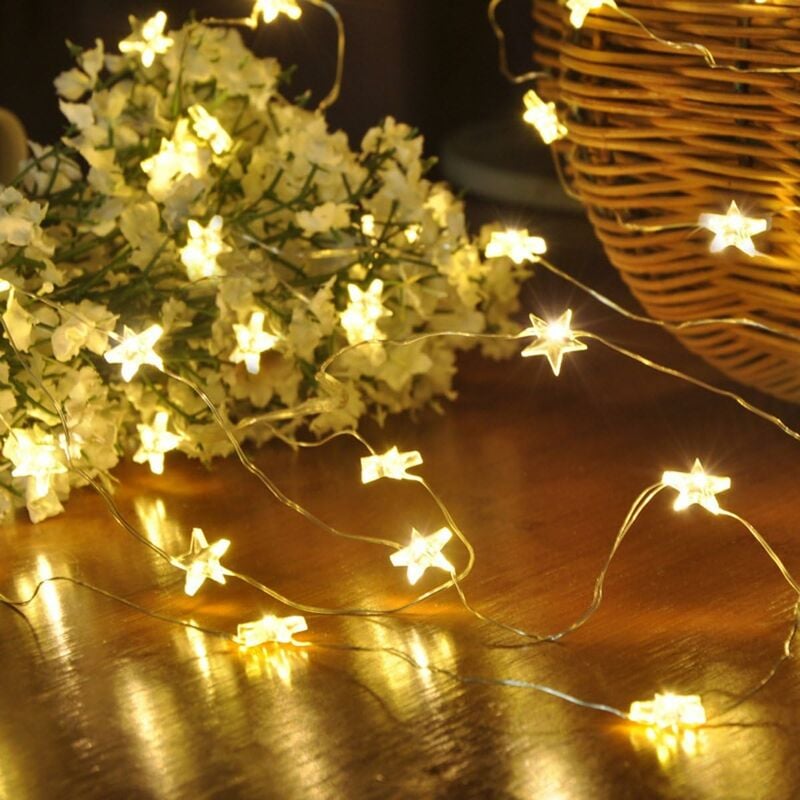 20 LED Luz de Hada de Estrella 2M Impermeable con Pilas para Hogar Exterior Boda Fiestas (Blanco Cálido)
20 LED Luz de Hada de Estrella 2M Impermeable con Pilas para Hogar Exterior Boda Fiestas (Blanco Cálido)