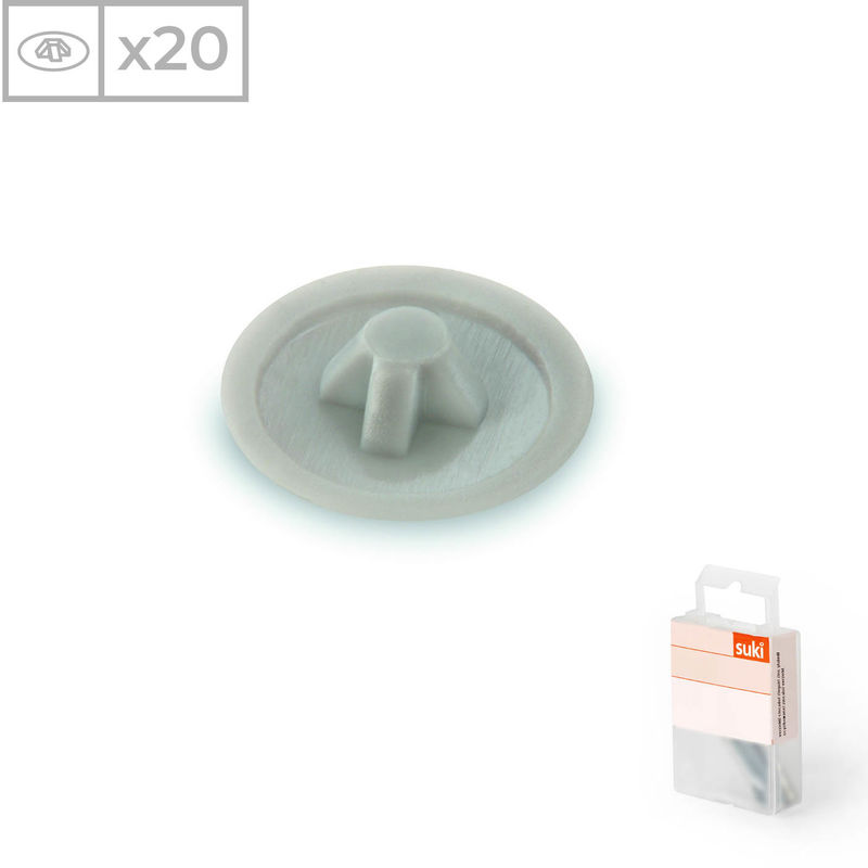 Suki - Pack 20 Tapas Tornillos de Estrella | Fabricado en Plástico Gris | Medidas 3.5-5 mm
Suki - Pack 20 Tapas Tornillos de Estrella | Fabricado en Plástico Gris | Medidas 3.5-5 mm