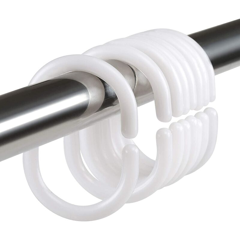 24 ganchos de cortina de ducha de plástico negro con anillo en C para ventana de ducha de panadería, color blanco
24 ganchos de cortina de ducha de plástico negro con anillo en C para ventana de ducha de panadería, color blanco