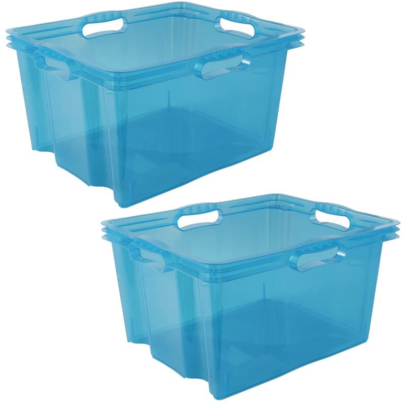 2x Caja de Almacenaje con Asas Integradas, Tamaño: XL, 43 x 35 x 23 cm, 24 l, Azul Transparente
2x Caja de Almacenaje con Asas Integradas, Tamaño: XL, 43 x 35 x 23 cm, 24 l, Azul Transparente