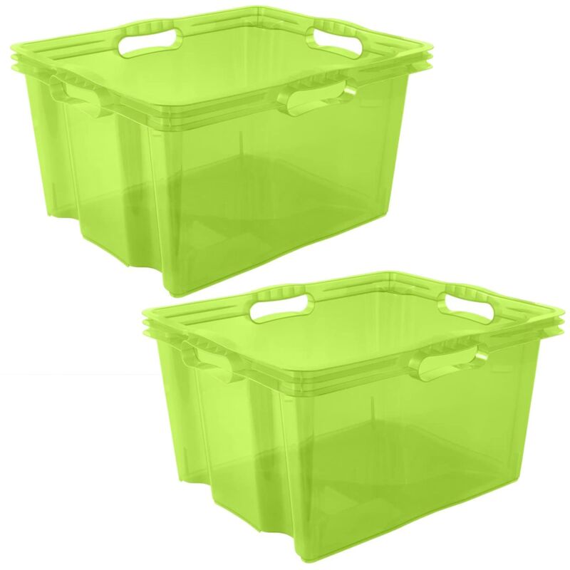 2x Caja de Almacenaje con Asas Integradas, Tamaño: XL, 43 x 35 x 23 cm, 24 l, Verde Transparente
2x Caja de Almacenaje con Asas Integradas, Tamaño: XL, 43 x 35 x 23 cm, 24 l, Verde Transparente