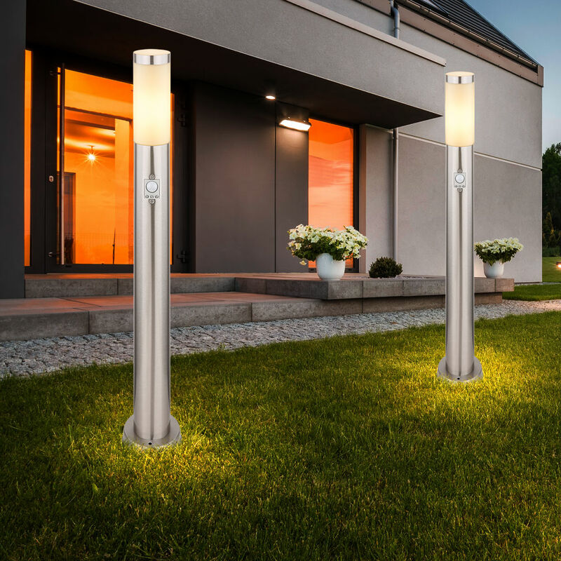 2x lámparas de pie para exteriores, parque de jardín, base de acero inoxidable, detector de movimiento de luz, plata
2x lámparas de pie para exteriores, parque de jardín, base de acero inoxidable, detector de movimiento de luz, plata