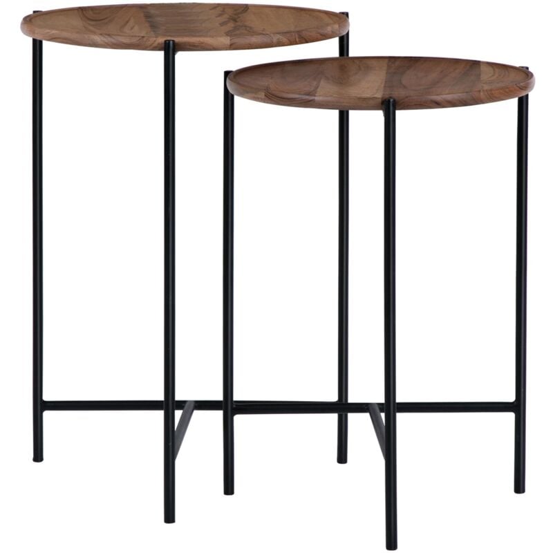 2x Mesas auxiliares de centro redonda de madera maciza patas metal ® - Womo-design
2x Mesas auxiliares de centro redonda de madera maciza patas metal ® - Womo-design