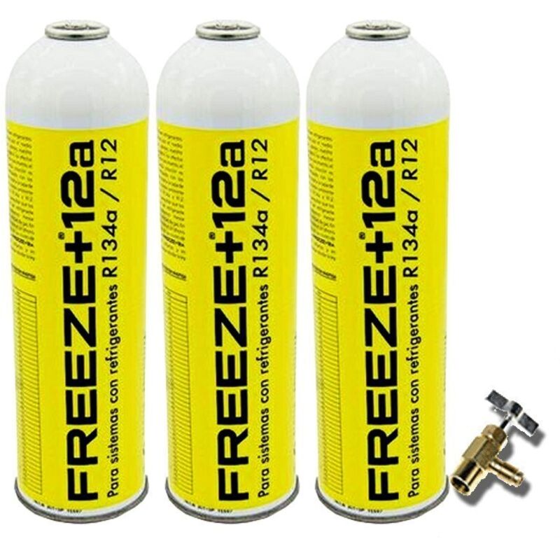 3 Botellas Gas Ecologico Refrigerante Freeze +12a 420Gr + Valvula Organico Sustituto R12, R134A
3 Botellas Gas Ecologico Refrigerante Freeze +12a 420Gr + Valvula Organico Sustituto R12, R134A
