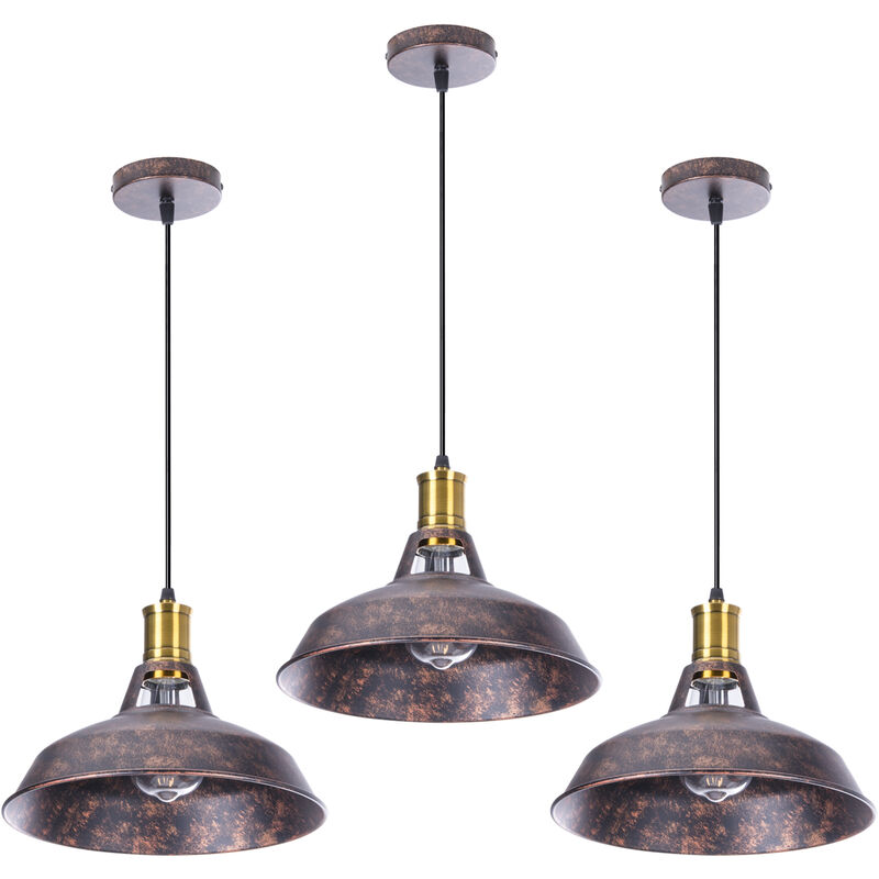 3 pcs lámpara colgante de hierro forjado industrial decoración moderno ático balcón restaurante metal luz colgante creativo Ø27cm (óxido) - Óxido
3 pcs lámpara colgante de hierro forjado industrial decoración moderno ático balcón restaurante metal luz colgante creativo Ø27cm (óxido) - Óxido