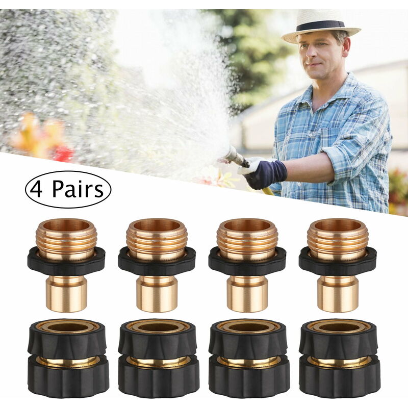 Abcrital - 4 pares de acopladores rápidos de aluminio para manguera de jardín - Mangueras de agua Conector adaptador de grifo de manguera de latón
Abcrital - 4 pares de acopladores rápidos de aluminio para manguera de jardín - Mangueras de agua Conector adaptador de grifo de manguera de latón