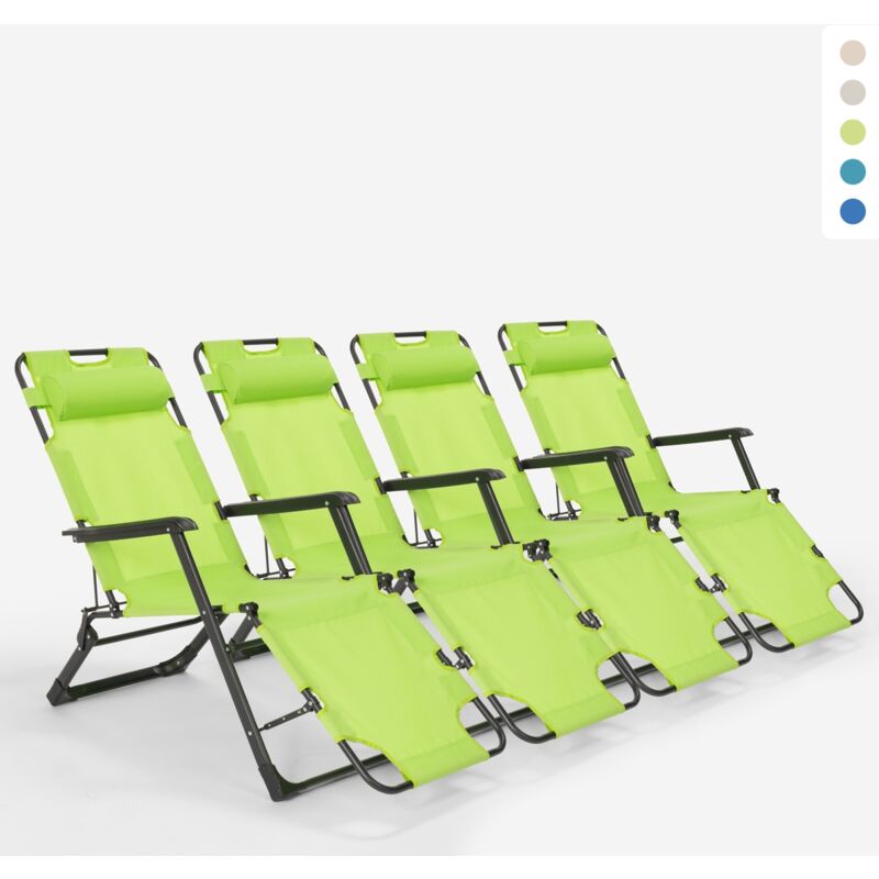 4 sillas de playa tumbona hamaca plegables de jardín multiposición Zero Gravity | Verde oscuro
4 sillas de playa tumbona hamaca plegables de jardín multiposición Zero Gravity | Verde oscuro
