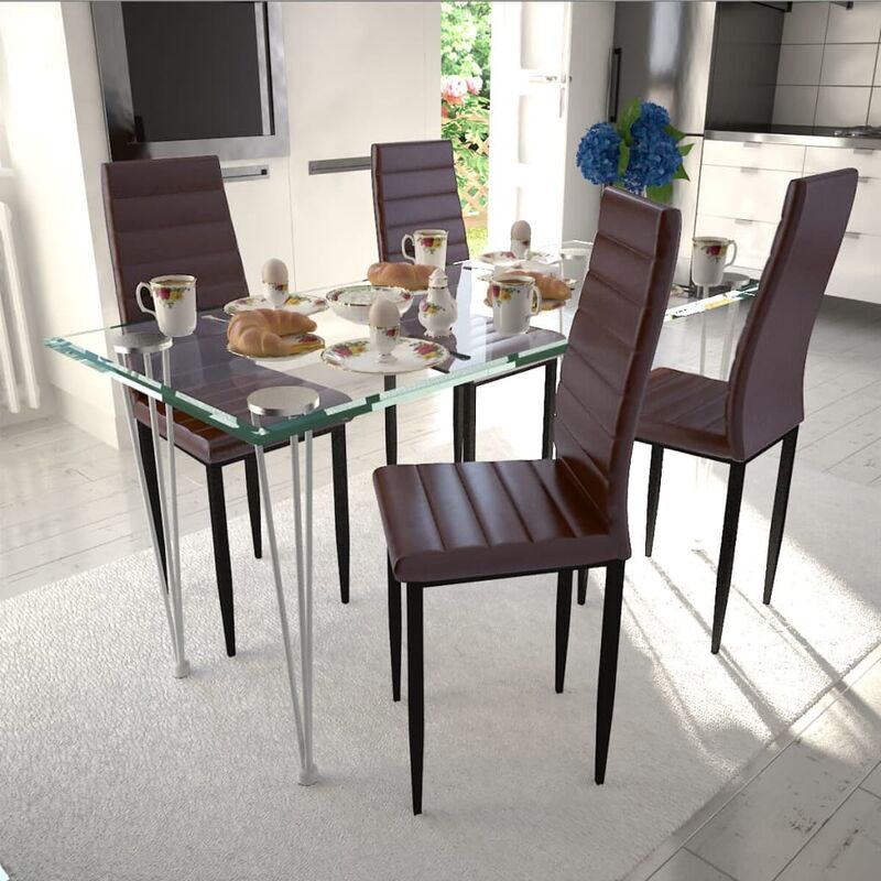 Youthup - 4 sillas marrones comedor Slim Line mesa de vidrio transparente - Marrón
Youthup - 4 sillas marrones comedor Slim Line mesa de vidrio transparente - Marrón