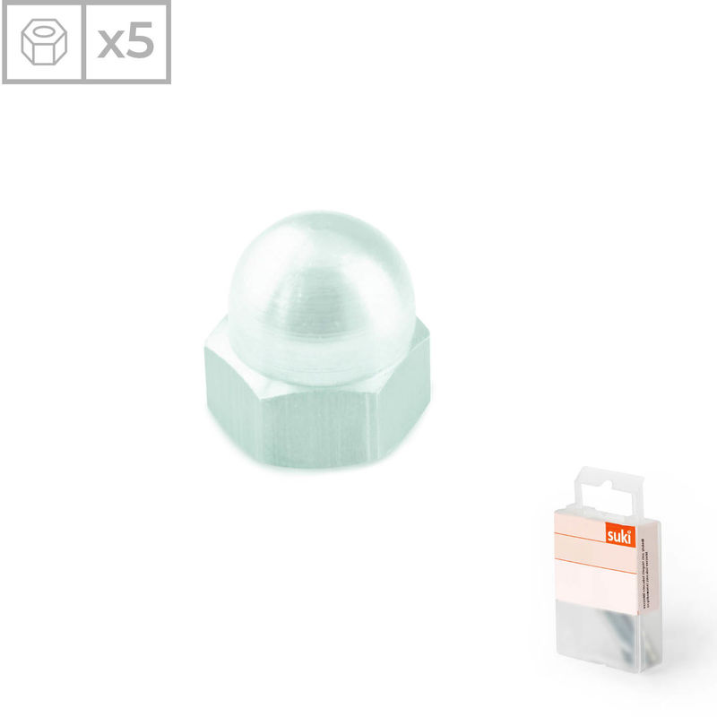 Pack 5 Tuercas Hexagonales Ciegas | Fabricadas en Acero Zincado | Métrica 6 | Material de Alta Resistencia
Pack 5 Tuercas Hexagonales Ciegas | Fabricadas en Acero Zincado | Métrica 6 | Material de Alta Resistencia