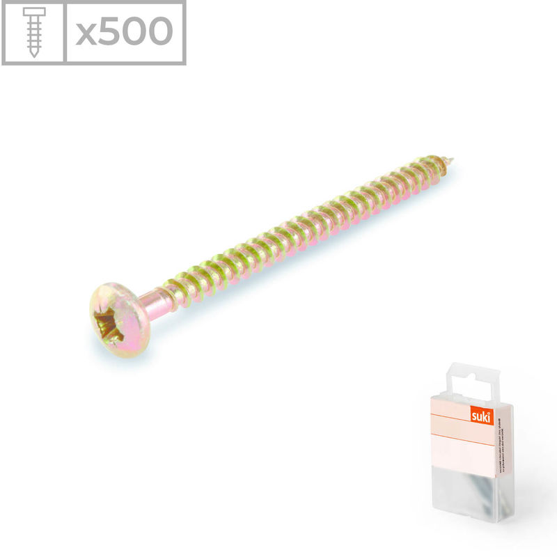 500 Tornillos para madera con cabeza redonda fabricado en acero zincado, medidas 4,0x20mm
500 Tornillos para madera con cabeza redonda fabricado en acero zincado, medidas 4,0x20mm