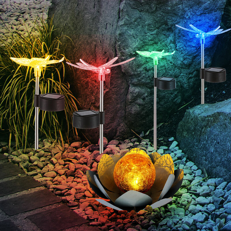 5x luces solares LED flor de loto espiga de tierra mariposa jardín al aire libre cambio de color enchufe lámpara de libélula
5x luces solares LED flor de loto espiga de tierra mariposa jardín al aire libre cambio de color enchufe lámpara de libélula