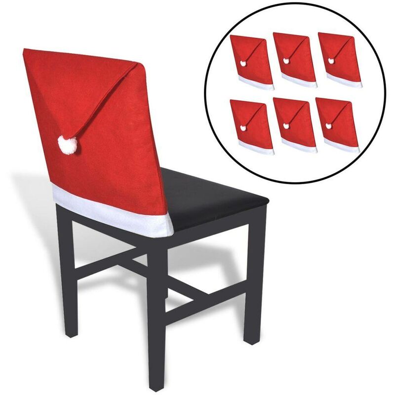 Hommoo - 6 Fundas para Respaldo de Silla Modelo Sombrero Papá Noel 
Hommoo - 6 Fundas para Respaldo de Silla Modelo Sombrero Papá Noel