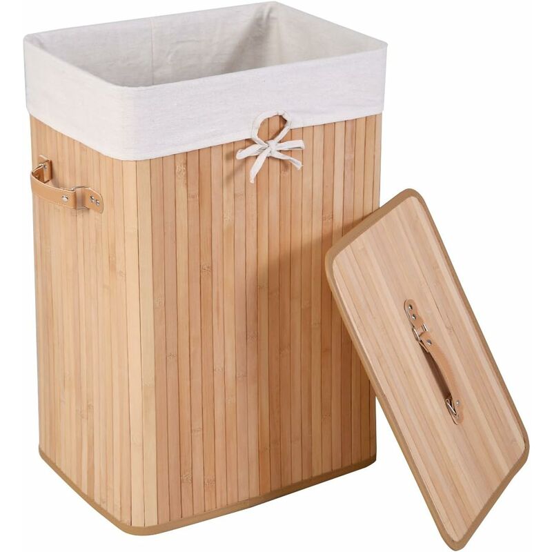 72L Cesta de Ropa Sucia Bambú con Cubierta Bolsa Asas Cesta de Lavandeía Cestos para la Colada Natural
72L Cesta de Ropa Sucia Bambú con Cubierta Bolsa Asas Cesta de Lavandeía Cestos para la Colada Natural