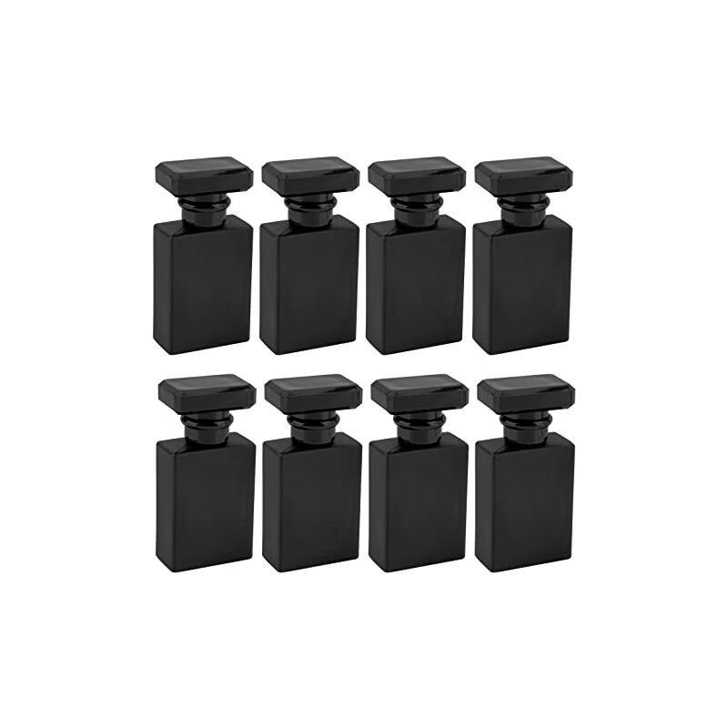 8 Pack 30Ml 1 Oz Black Refillable Perfume Bottles Portable Square