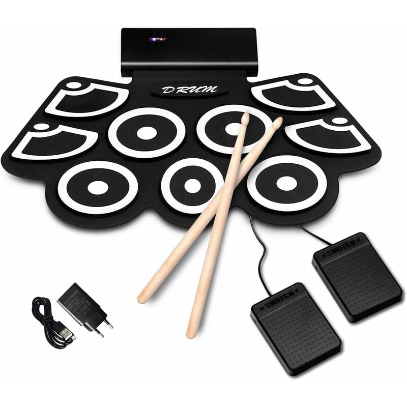 9 Pads Batería Electrónica Enrollable con Kit de Batería con Bluetooth, Pedale y Baquetas para Niños y Principiantes
9 Pads Batería Electrónica Enrollable con Kit de Batería con Bluetooth, Pedale y Baquetas para Niños y Principiantes