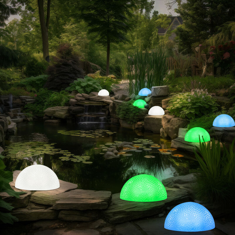 Juego de 9 luces LED semiesferas para decoración de parcelas, lámparas de exterior, iluminación IP44
Juego de 9 luces LED semiesferas para decoración de parcelas, lámparas de exterior, iluminación IP44