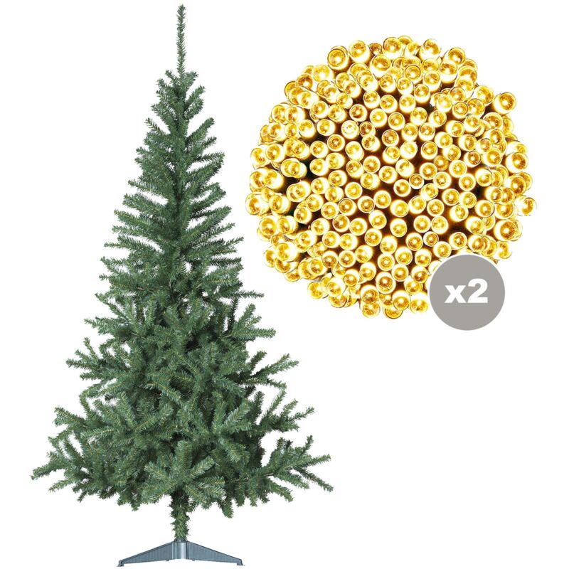 Abeto de Navidad verde de 180 cm + 2 guirnaldas 48 LED para uso exterior, luz blanca luz cálida, con temporizador, encendido automático
Abeto de Navidad verde de 180 cm + 2 guirnaldas 48 LED para uso exterior, luz blanca luz cálida, con temporizador, encendido automático