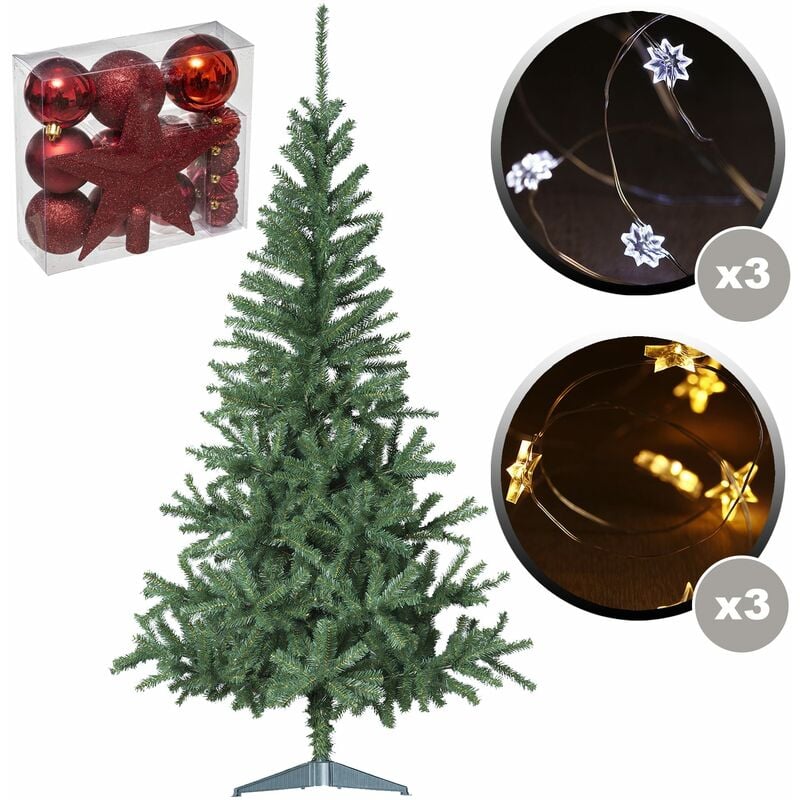 Wellhome - Abeto verde 180 cm + Pack de 18 piezas rojas decorativas de navidad + 6 guirnaldas de cobre de 20 LED para interiores
Wellhome - Abeto verde 180 cm + Pack de 18 piezas rojas decorativas de navidad + 6 guirnaldas de cobre de 20 LED para interiores