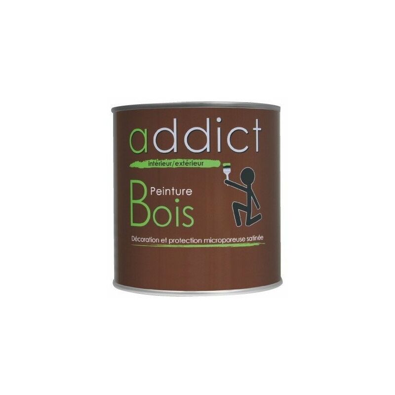 Peinture Bois Satin E Litre Brun Addict