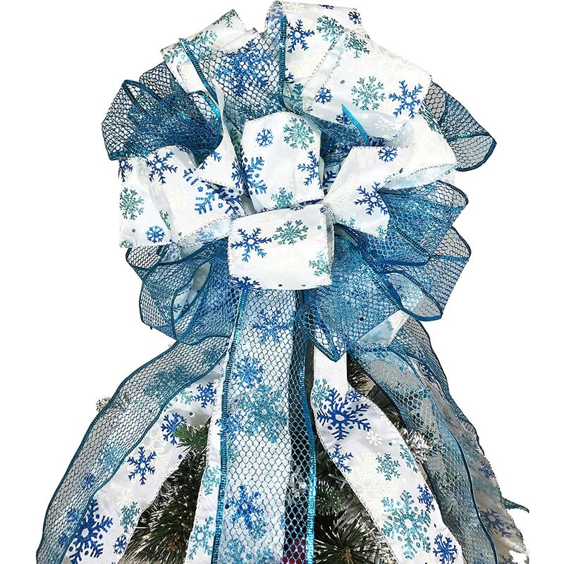 Adorno para árbol de Navidad, adornos grandes, lazo con borde con cable de serpentina para decoración navideña (azul)
Adorno para árbol de Navidad, adornos grandes, lazo con borde con cable de serpentina para decoración navideña (azul)
