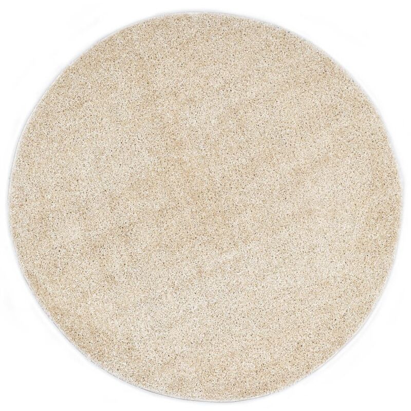 Alfombra de pelo beige 160 cm - Beige