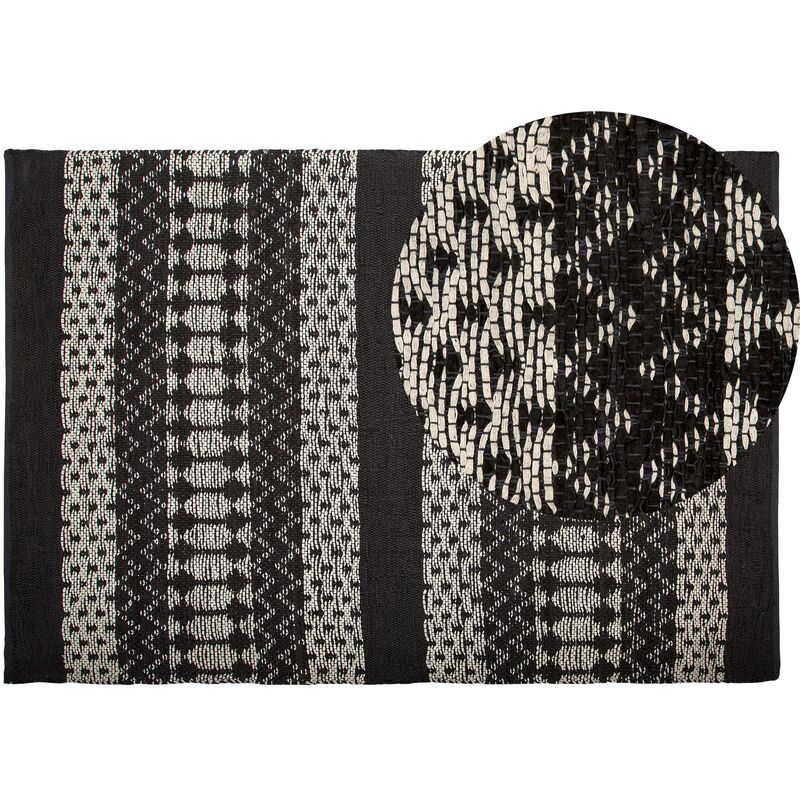 Alfombra de piel negra/beige 140x200 cm SOKUN