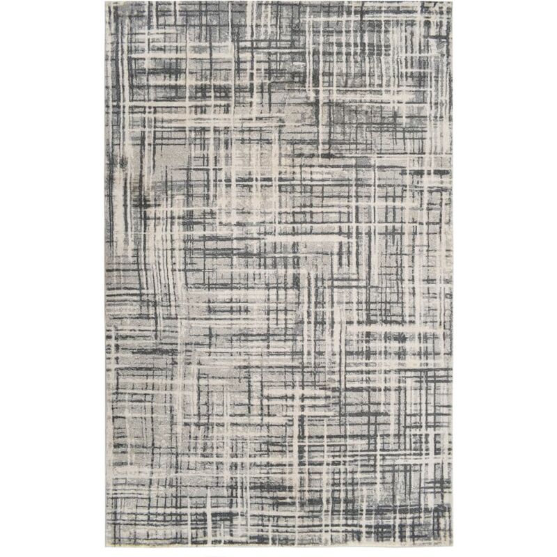 Alfombra estampada poliéster beige 140x200 cm