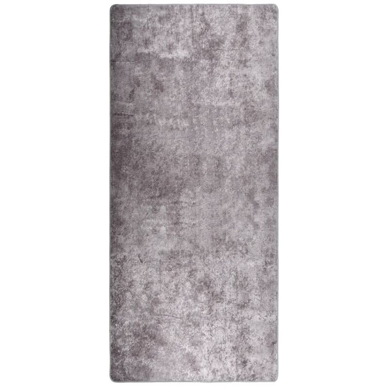 Alfombra lavable antideslizante gris 80x300 cm