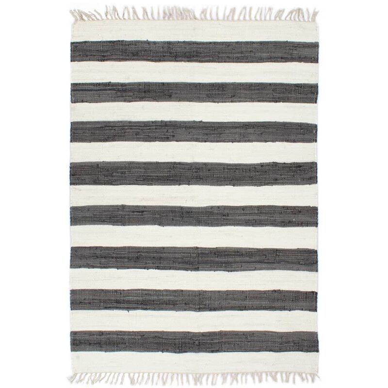 vidaXL Alfombra tejida mano Chindi algodón antracita blanco 120x170cm - Blanco
vidaXL Alfombra tejida mano Chindi algodón antracita blanco 120x170cm - Blanco