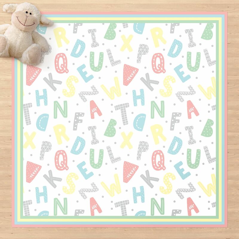 Alfombras vinílicas - Alphabet In Pastel Colours With Frame - Cuadrado 1:1 Dimensión LxA: 40cm x 40cm
Alfombras vinílicas - Alphabet In Pastel Colours With Frame - Cuadrado 1:1 Dimensión LxA: 40cm x 40cm