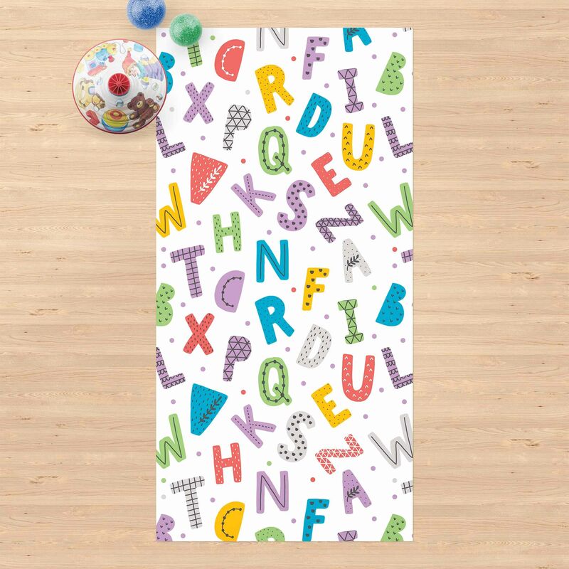 Alfombras vinílicas - Alphabet With Hearts And Dots In Colourful - Alto 2:1 Dimensión LxA: 220cm x 110cm
Alfombras vinílicas - Alphabet With Hearts And Dots In Colourful - Alto 2:1 Dimensión LxA: 220cm x 110cm
