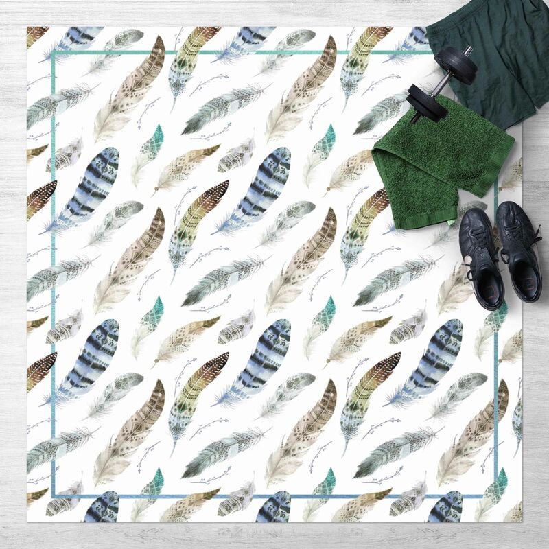 Alfombras vinílicas - Boho Watercolour Feathers In Earthy Colours With Frame - Cuadrado 1:1 Dimensión LxA: 60cm x 60cm
Alfombras vinílicas - Boho Watercolour Feathers In Earthy Colours With Frame - Cuadrado 1:1 Dimensión LxA: 60cm x 60cm