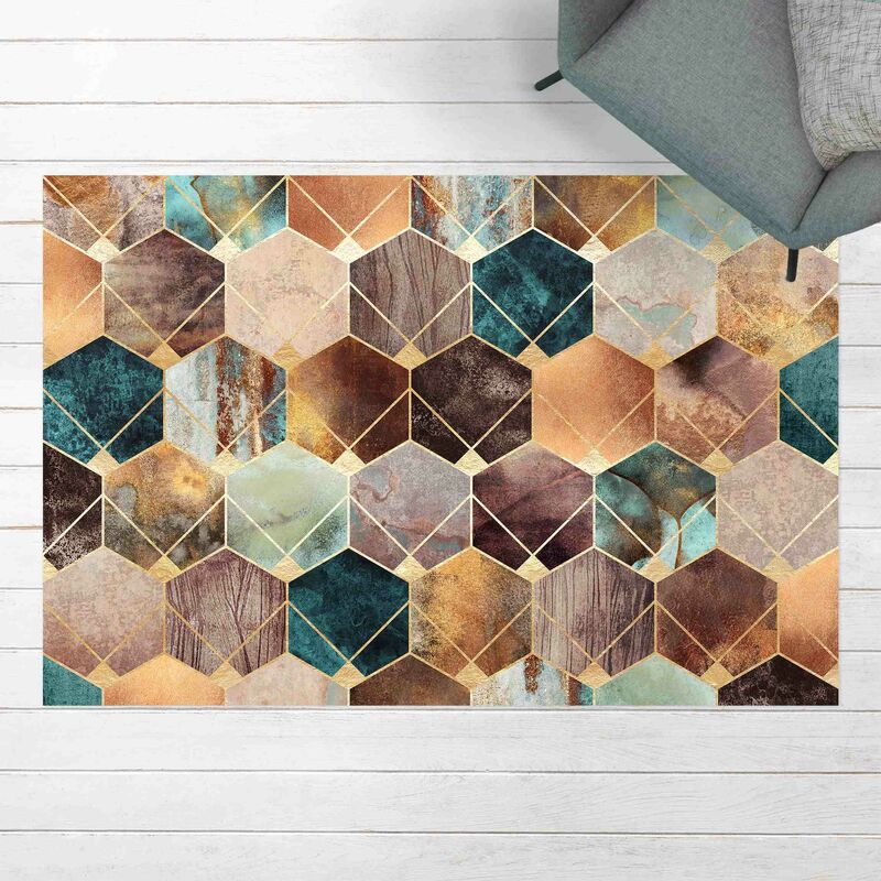 Alfombras vinílicas - Elisabeth Fredriksson - Turquoise Geometry Golden Art Deco - Apaisado 2:3 Dimensión LxA: 60cm x 90cm
Alfombras vinílicas - Elisabeth Fredriksson - Turquoise Geometry Golden Art Deco - Apaisado 2:3 Dimensión LxA: 60cm x 90cm