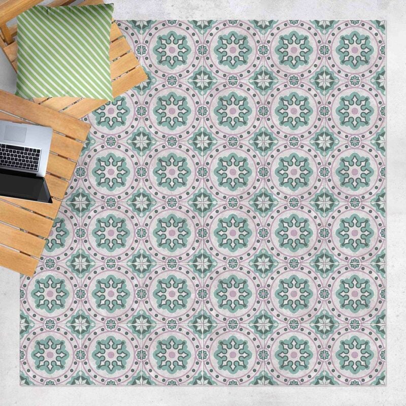 Alfombras vinílicas - Floral Tiles Turquoise Light Pink - Cuadrado 1:1 Dimensión LxA: 40cm x 40cm
Alfombras vinílicas - Floral Tiles Turquoise Light Pink - Cuadrado 1:1 Dimensión LxA: 40cm x 40cm
