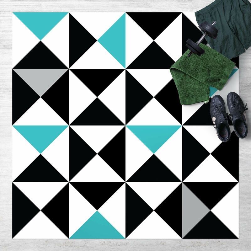 Alfombras vinílicas - Geometrical Pattern Big Triangles Touch of Turquoise - Cuadrado 1:1 Dimensión LxA: 40cm x 40cm 
Alfombras vinílicas - Geometrical Pattern Big Triangles Touch of Turquoise - Cuadrado 1:1 Dimensión LxA: 40cm x 40cm